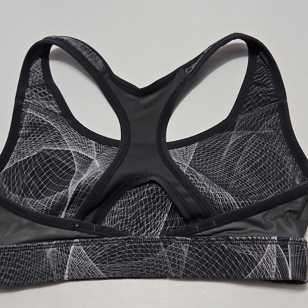 Reebok Gray & White Mesh-Pattern Racerback Sports Bra Size S - Picture 4 of 6
